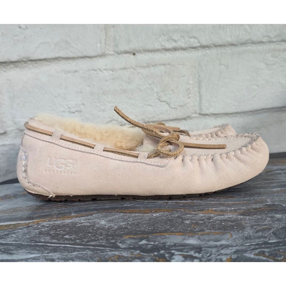UGG Dakota Chestnut Suede Sheepskin Moccasin Slipper Shoes Kids Size 3